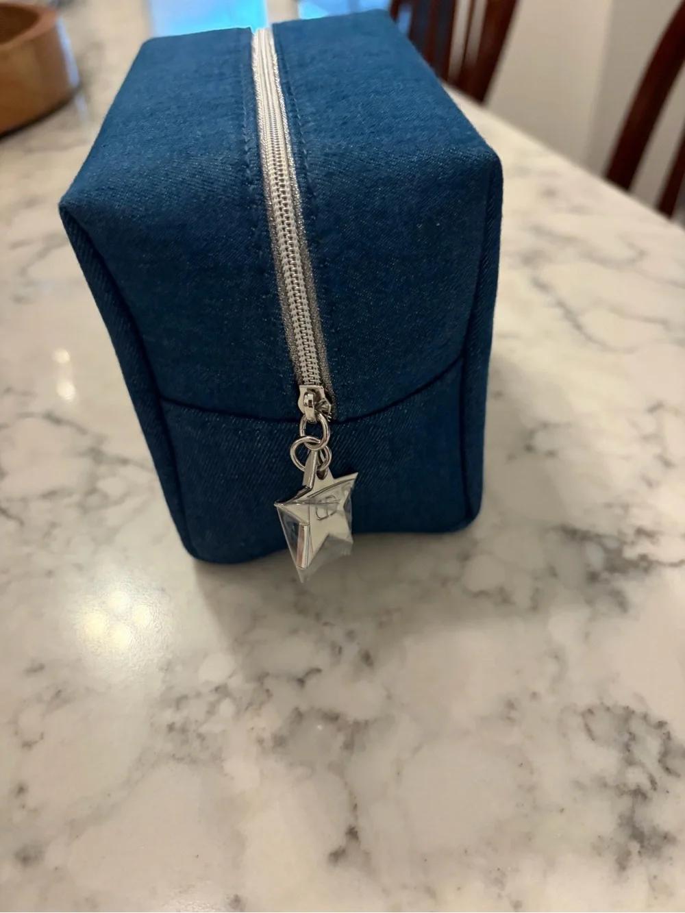 Dior Denim Blue Cosmetic Pouch with Lip Plumper, Mascara & Skincare. NWT